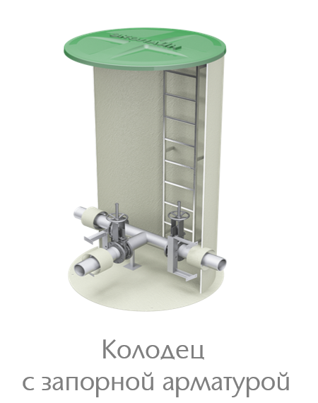 Колодец с запорной арматурой