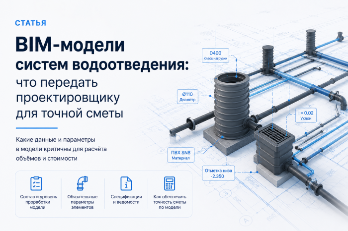 BIM-модели систем водоотведения: что передать проектировщику для точной сметы