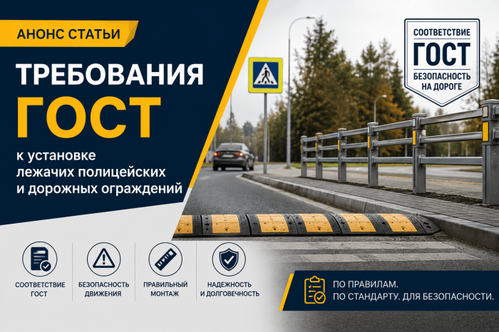 Требования ГОСТ к установке лежачих полицейских и дорожных ограждений